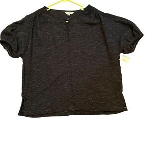 Max Studio Charcoal Buttoned Top OVERSIZED